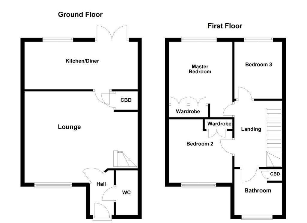 3 bedroom terraced house for sale - floorplan