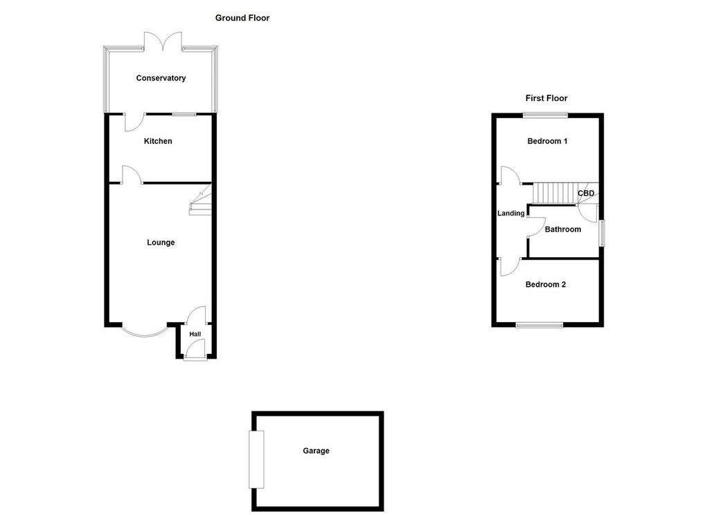 2 bedroom semi-detached house for sale - floorplan