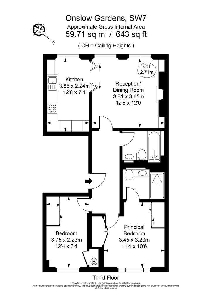 2 bedroom flat to rent - floorplan