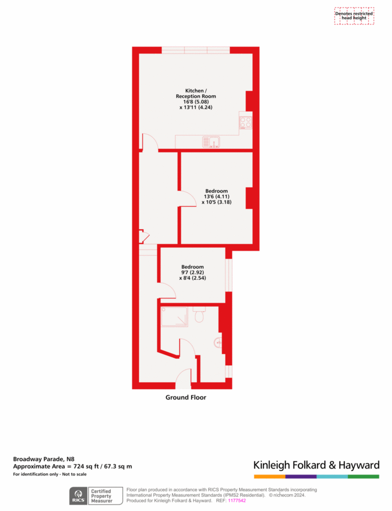 2 bedroom flat to rent - floorplan