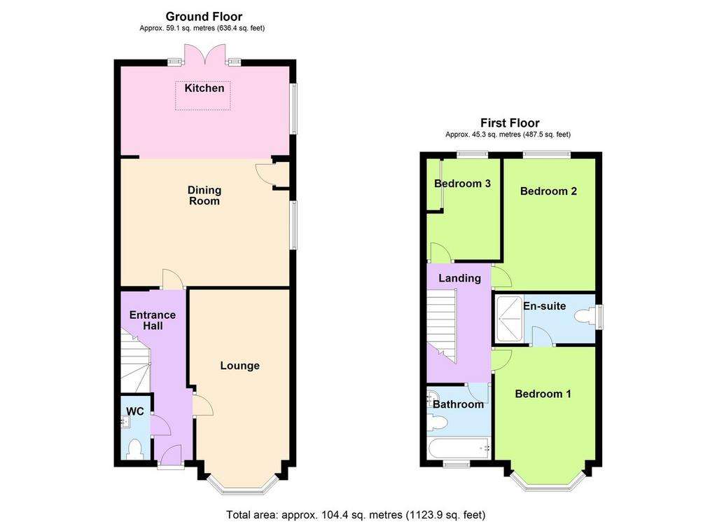 3 bedroom semi-detached house for sale - floorplan