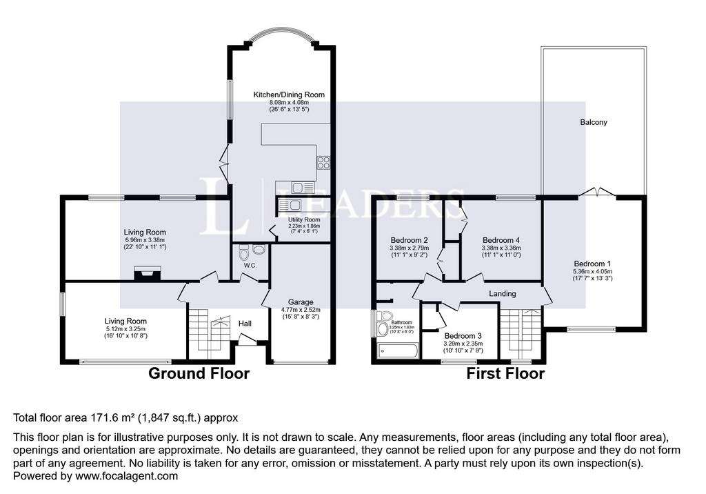 4 bedroom detached house to rent - floorplan