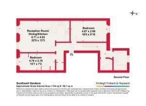 2 bedroom flat to rent - floorplan