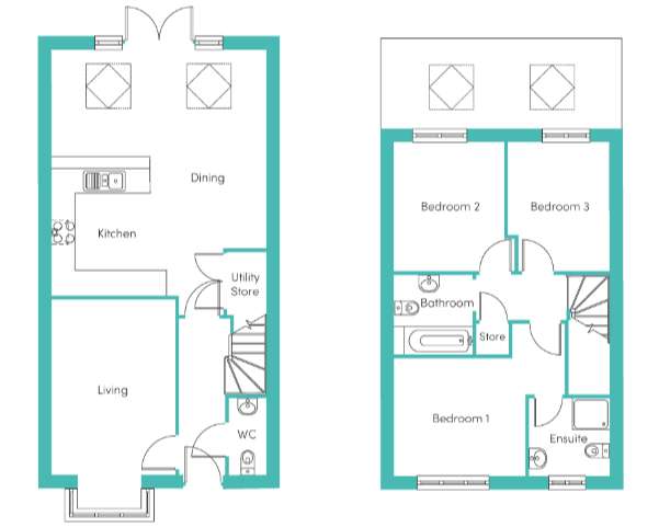 3 bedroom house to rent - floorplan