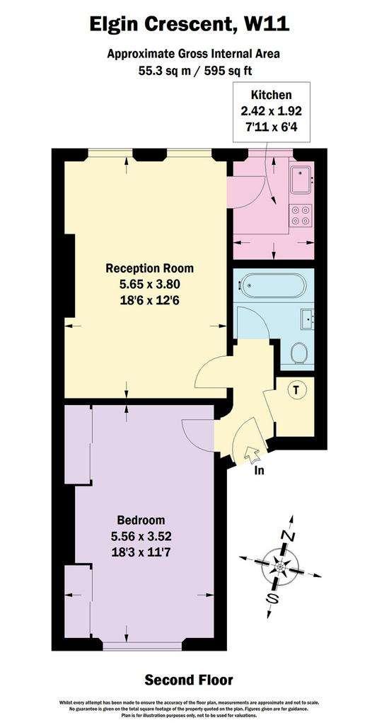 1 bedroom flat to rent - floorplan