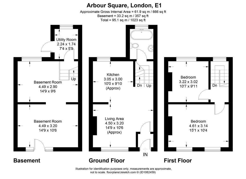 2 bedroom terraced house for sale - floorplan