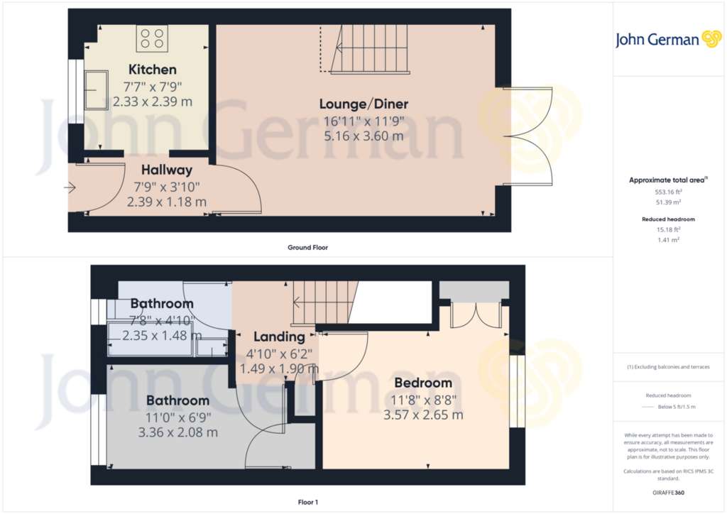 2 bedroom end of terrace house for sale - floorplan