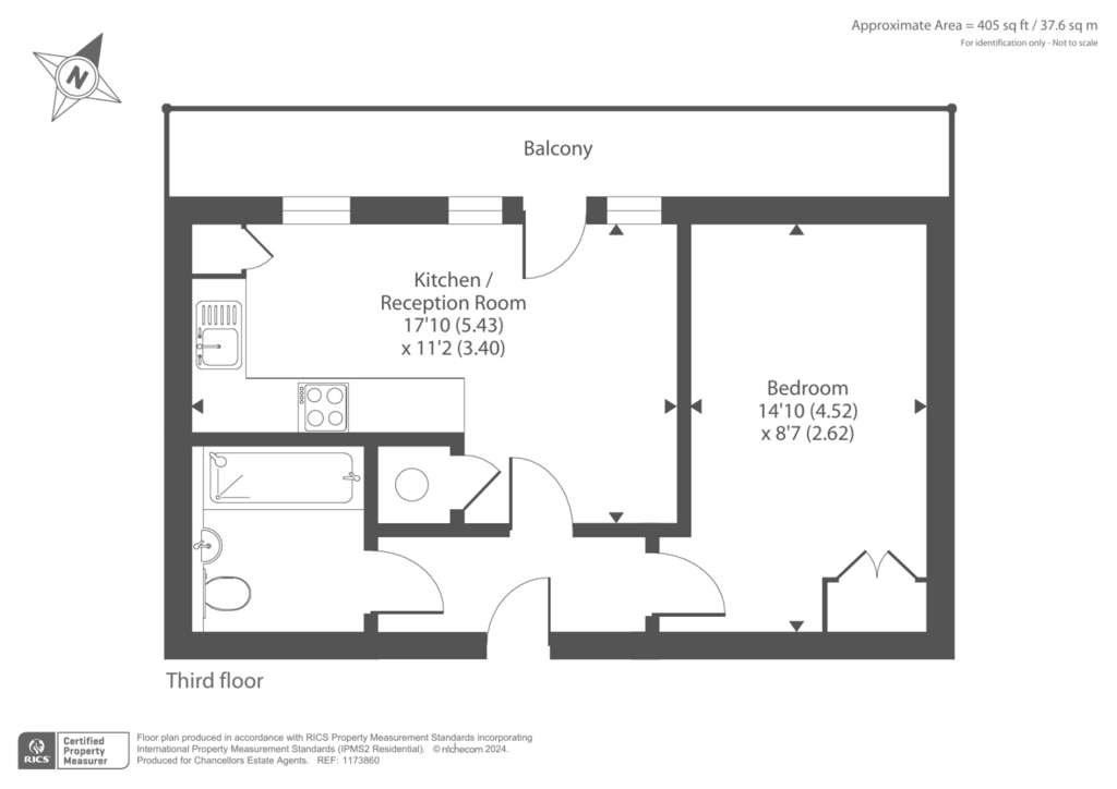 1 bedroom flat for sale - floorplan