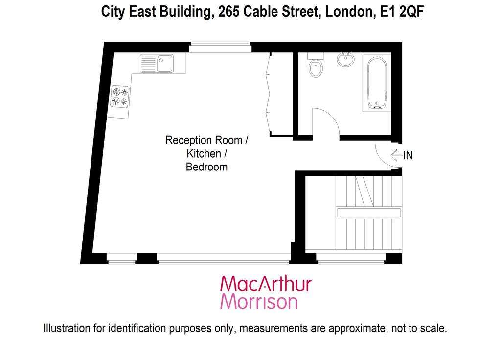 Studio flat to rent - floorplan