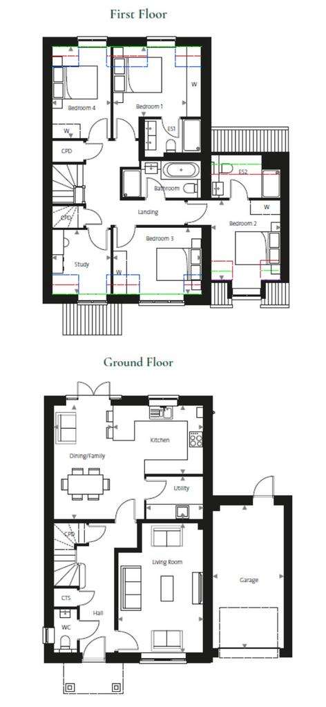 4 bedroom semi-detached house for sale - floorplan