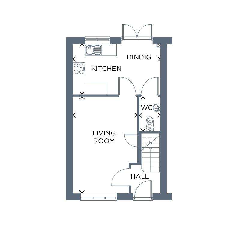 2 bedroom semi-detached house for sale - floorplan