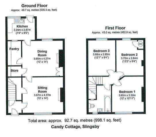 3 bedroom terraced house for sale - floorplan