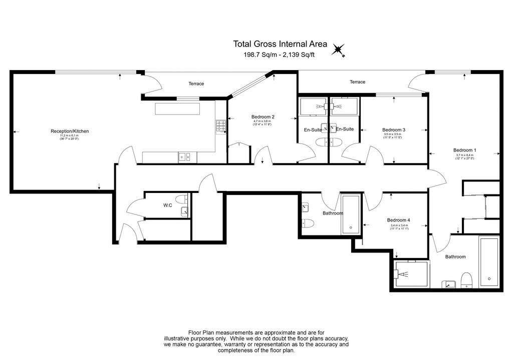 4 bedroom house to rent - floorplan