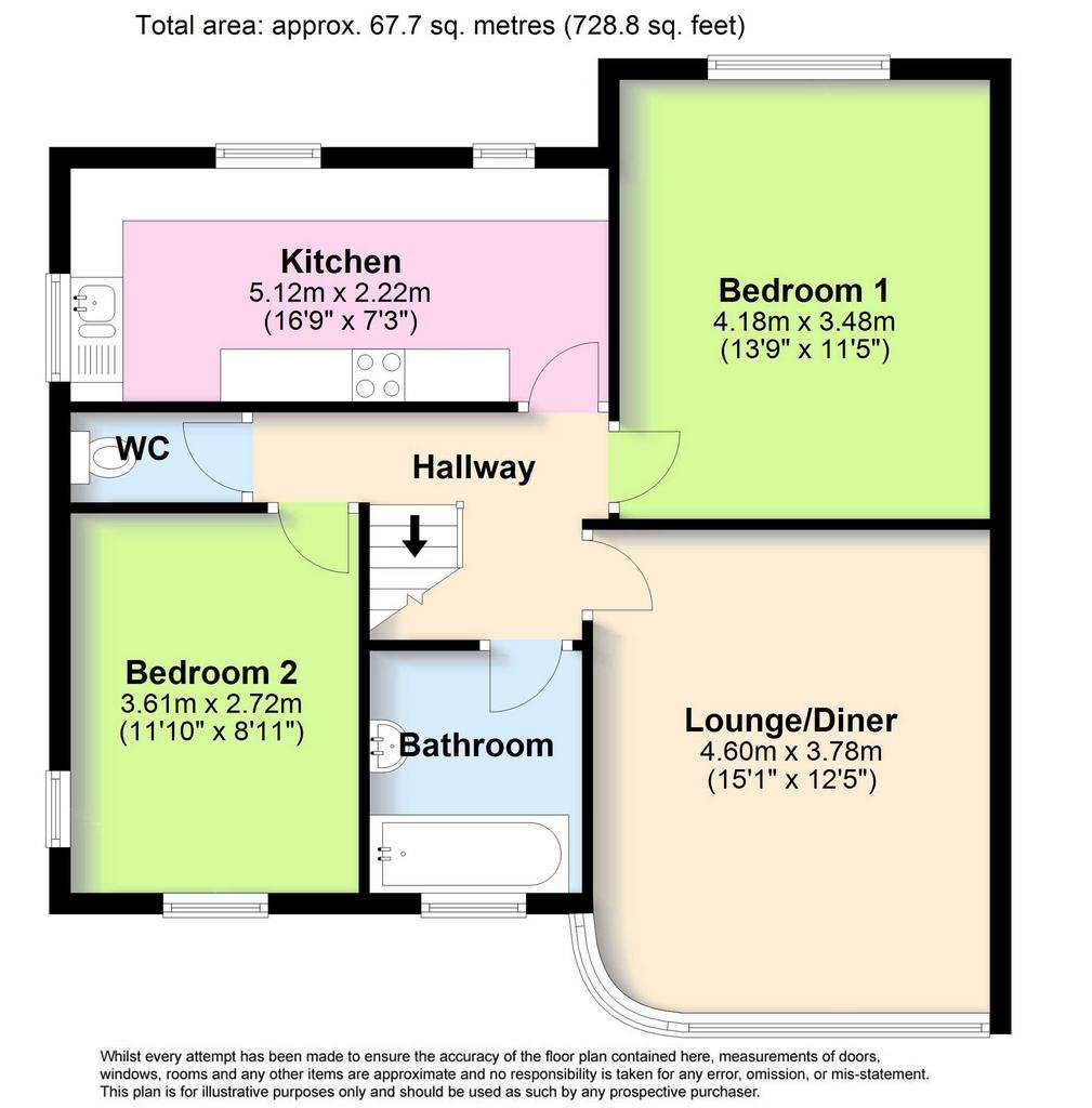 2 bedroom flat for sale - floorplan