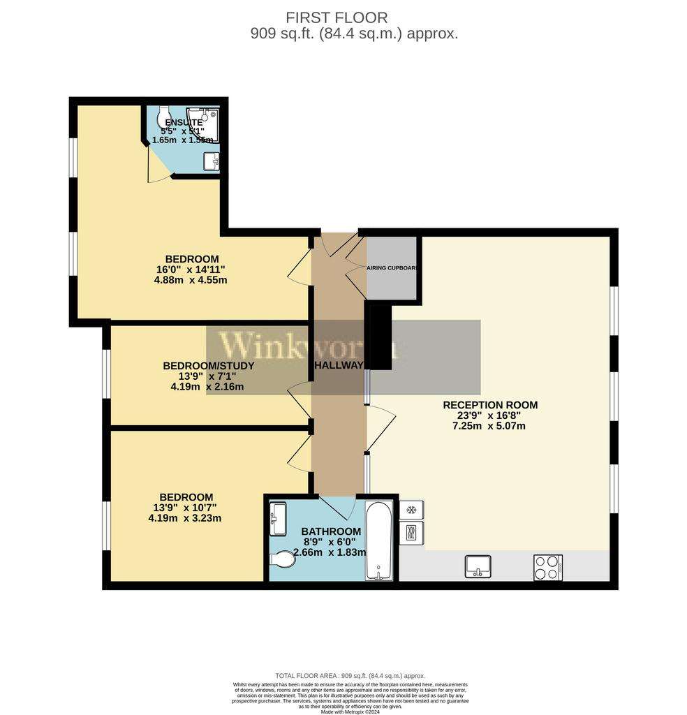 3 bedroom flat to rent - floorplan