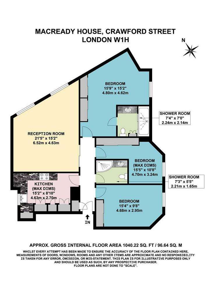 3 bedroom flat to rent - floorplan