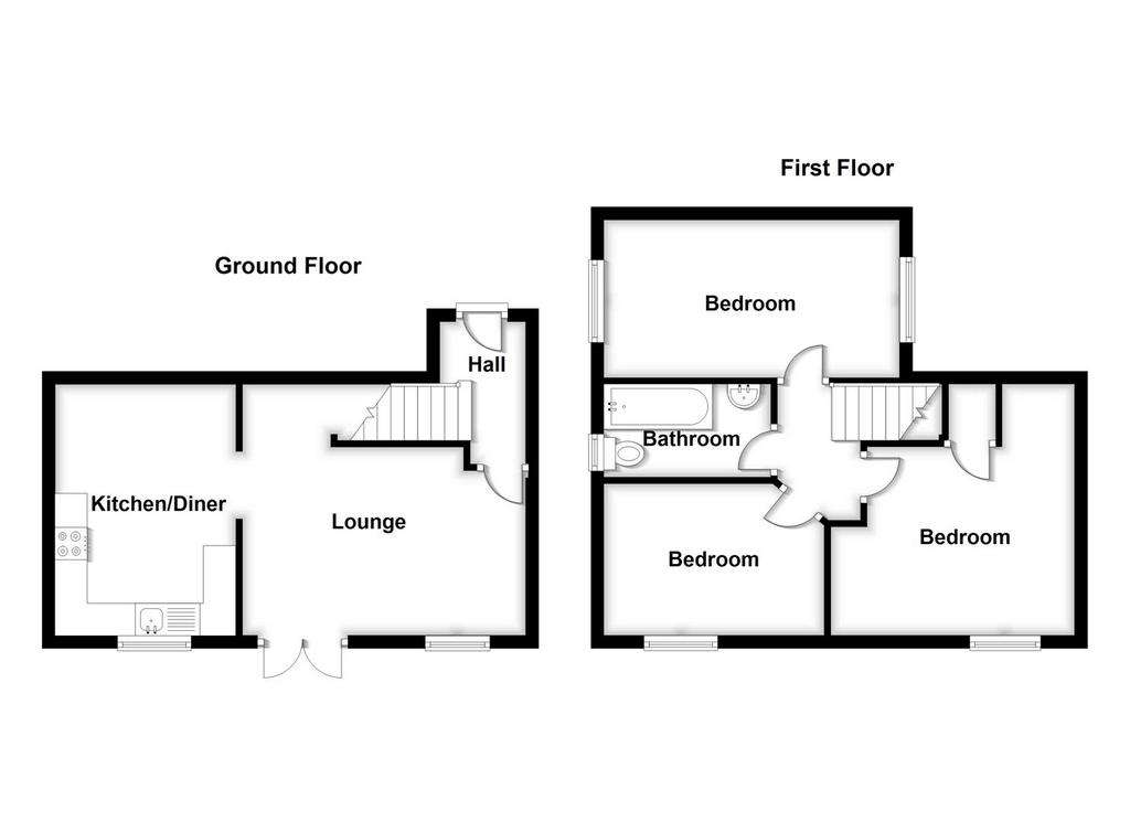 3 bedroom end of terrace house for sale - floorplan