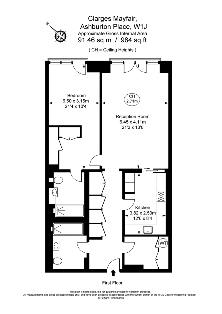 1 bedroom flat to rent - floorplan