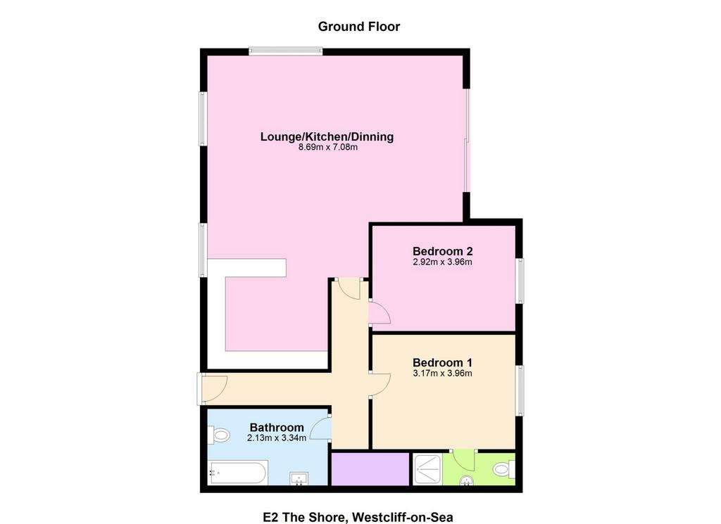 2 bedroom flat to rent - floorplan