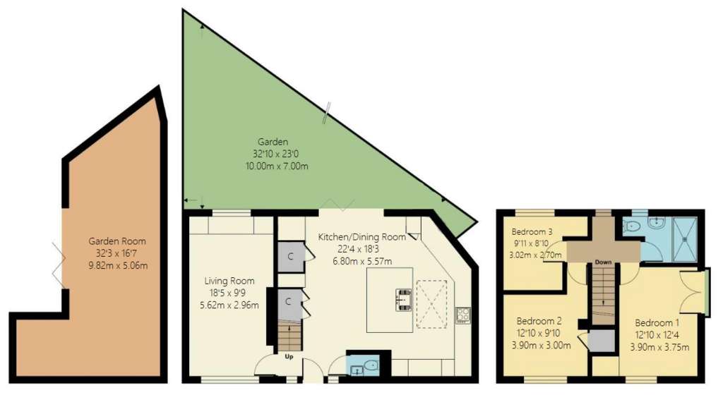 3 bedroom semi-detached house for sale - floorplan