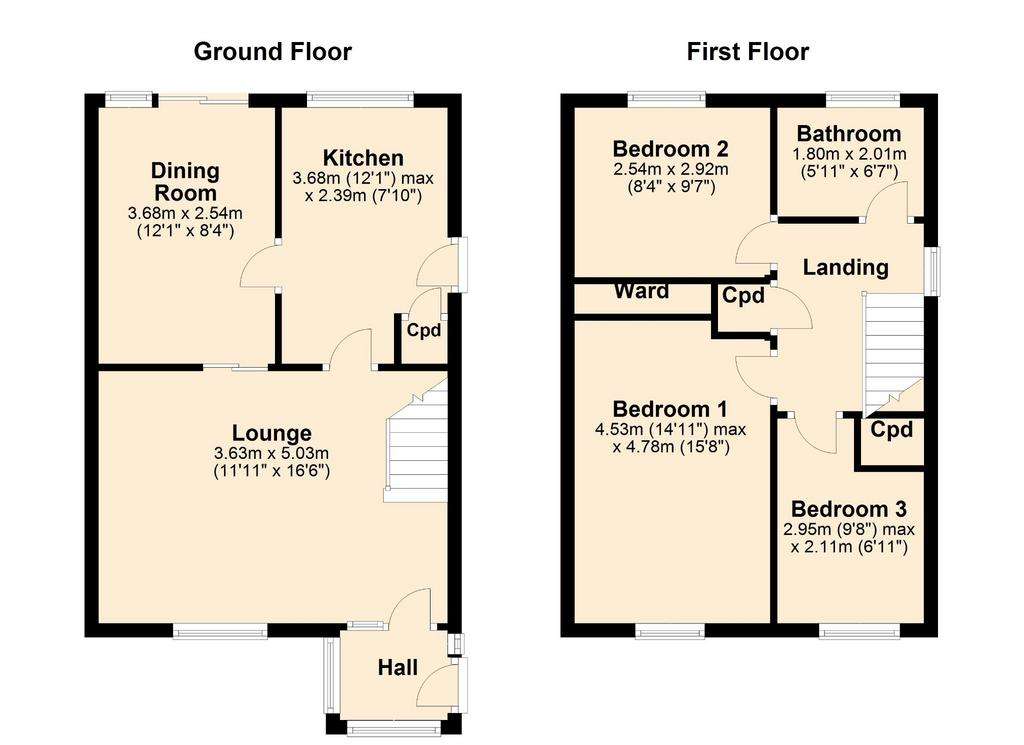 3 bedroom detached house for sale - floorplan