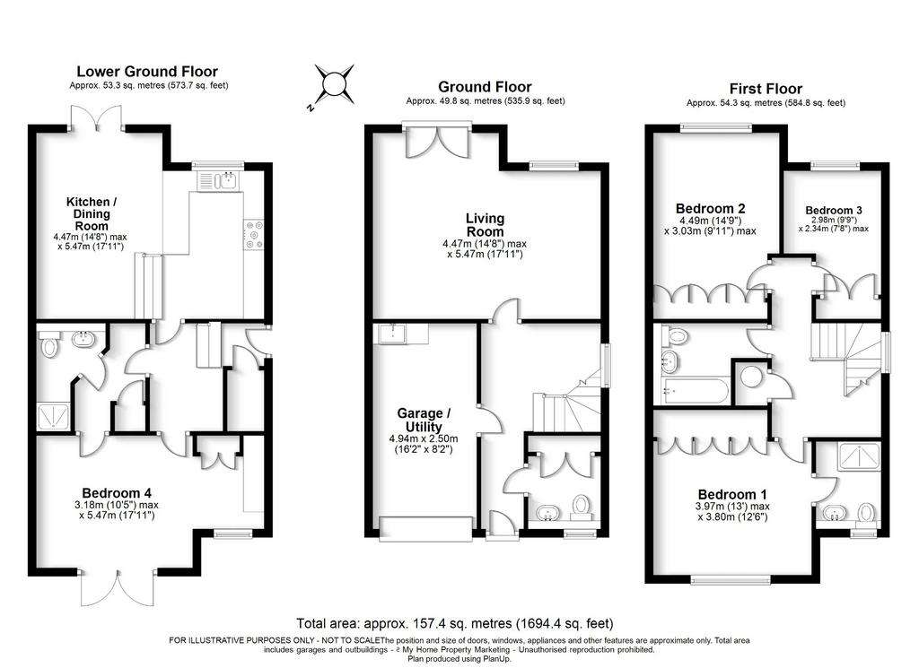 4 bedroom semi-detached house for sale - floorplan