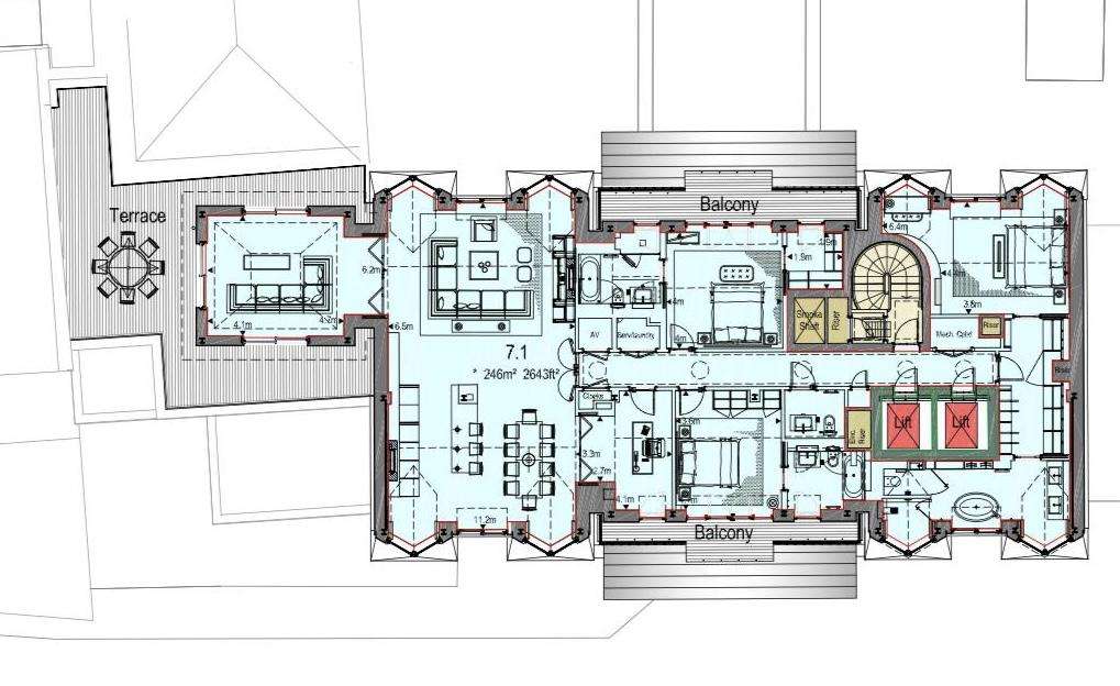 3 bedroom penthouse apartment to rent - floorplan