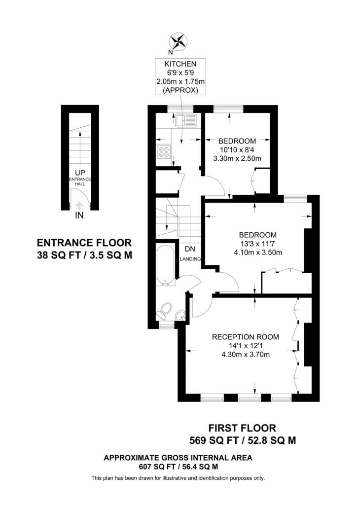 2 bedroom flat to rent - floorplan