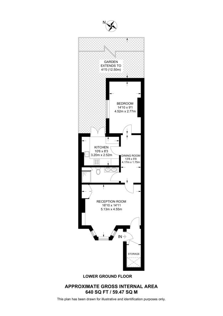 1 bedroom flat to rent - floorplan