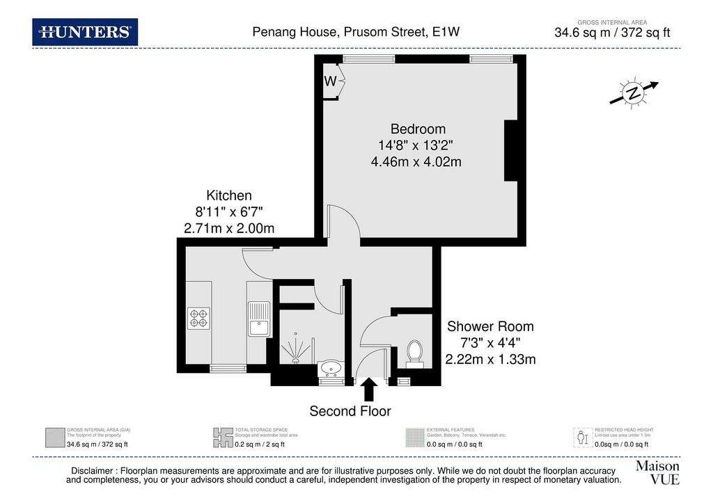 Studio flat to rent - floorplan