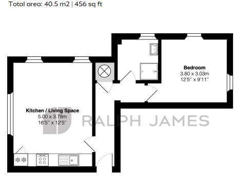 1 bedroom flat to rent - floorplan