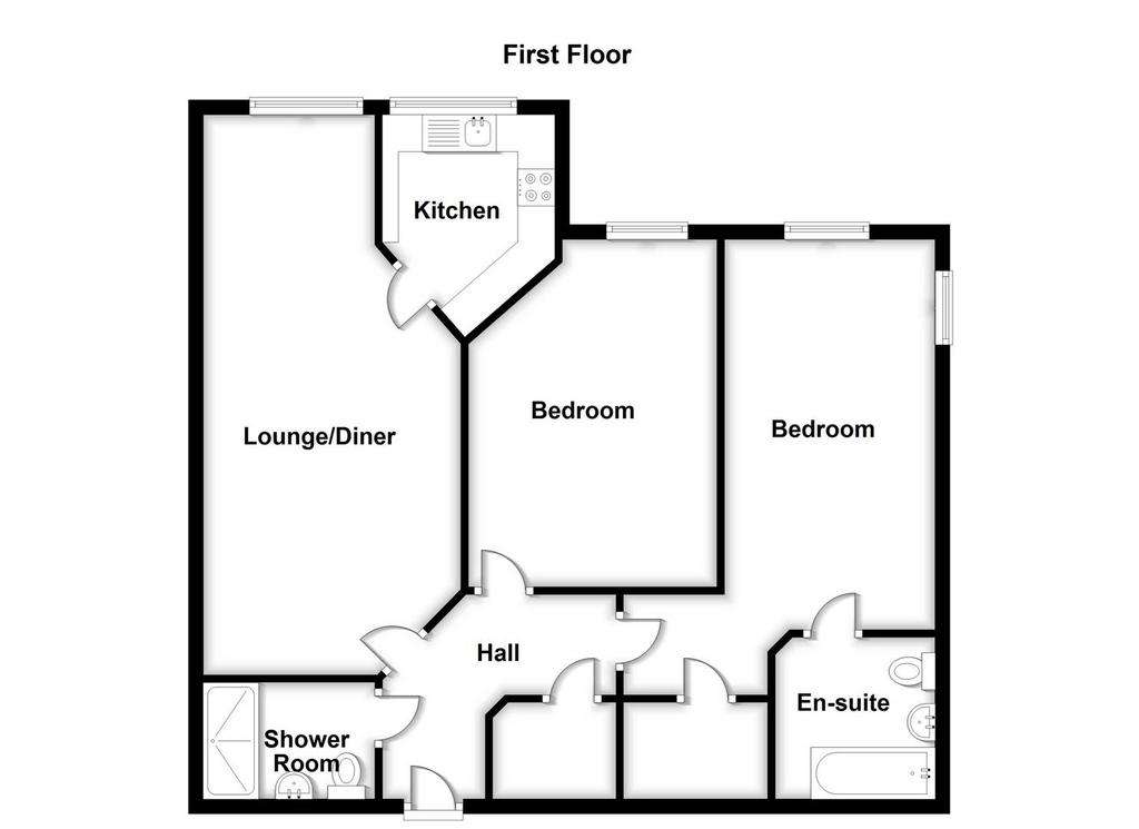 2 bedroom retirement property for sale - floorplan