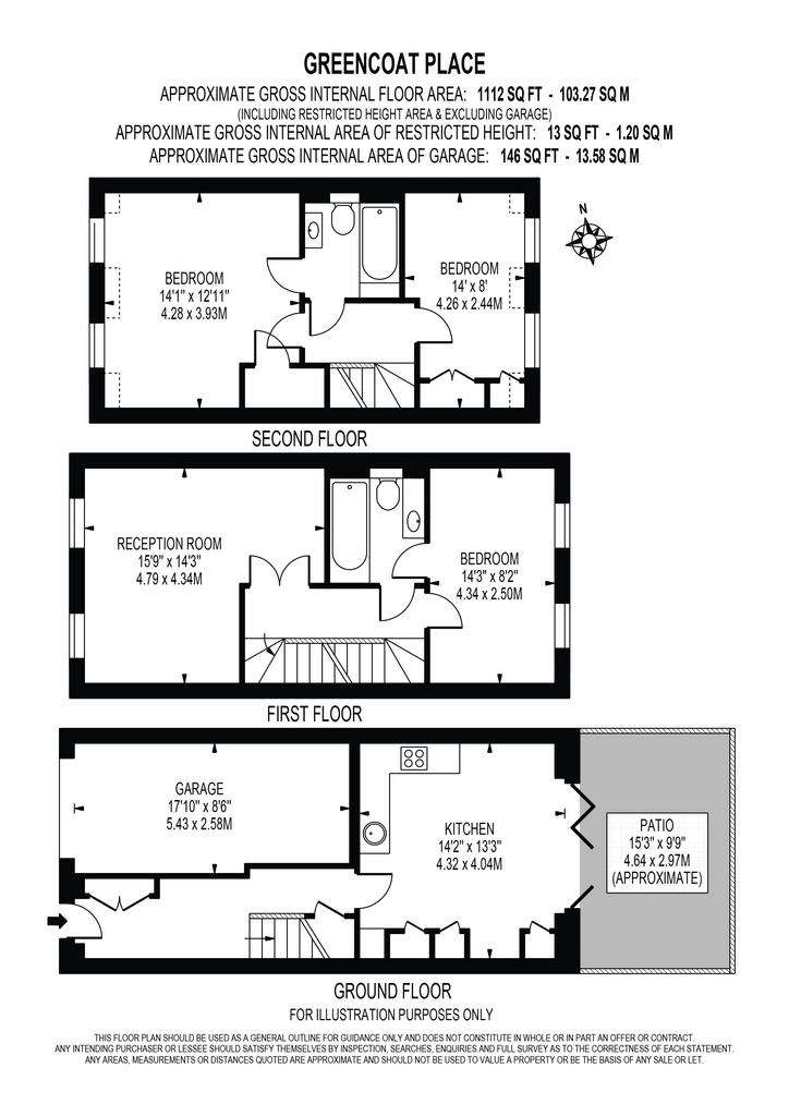 3 bedroom town house to rent - floorplan