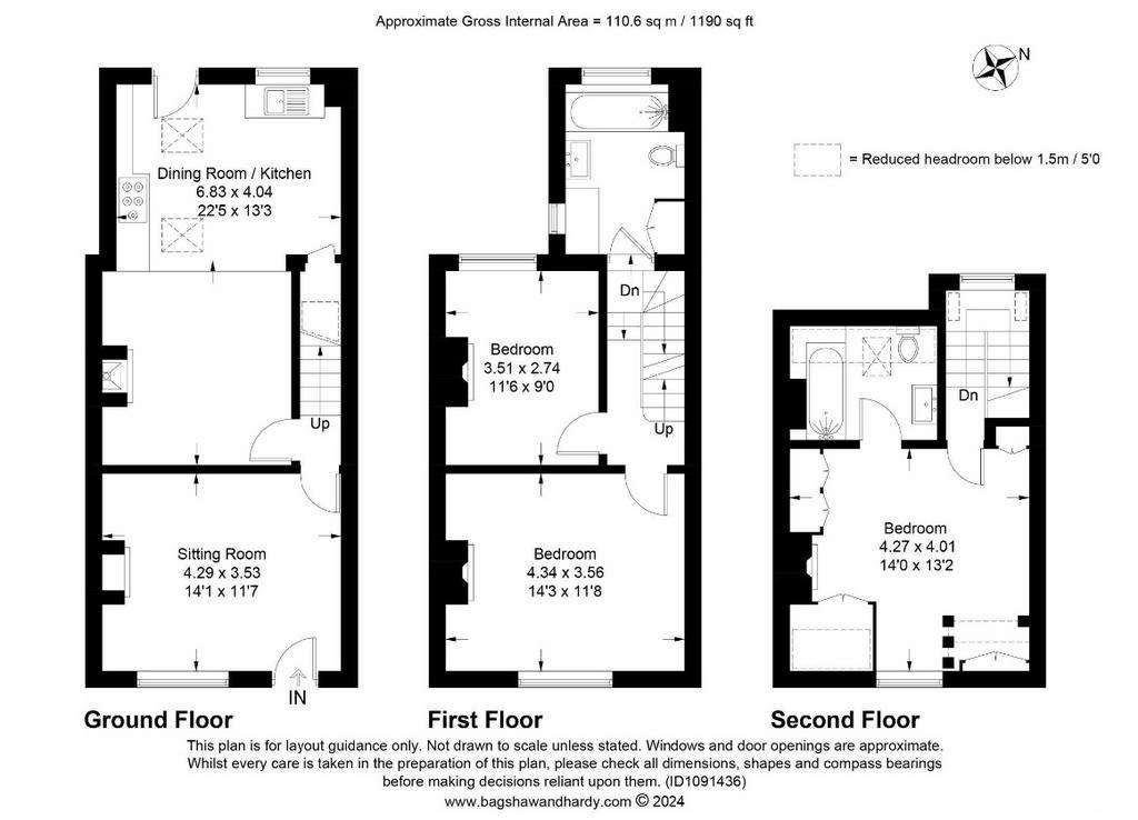 3 bedroom terraced house for sale - floorplan