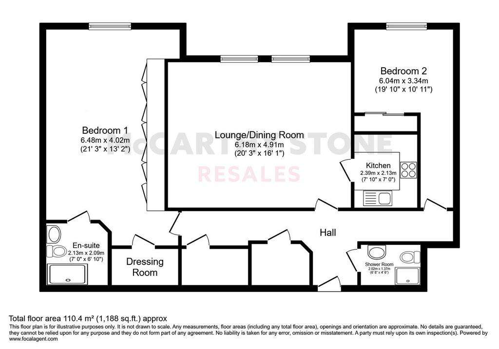 2 bedroom flat for sale - floorplan