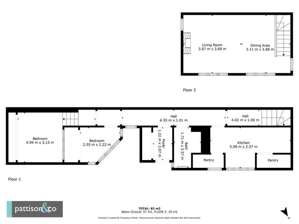 2 bedroom mews house for sale - floorplan