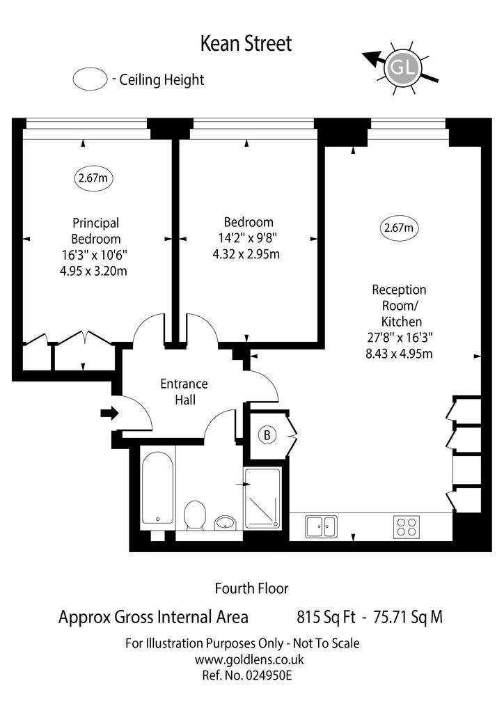 2 bedroom flat to rent - floorplan