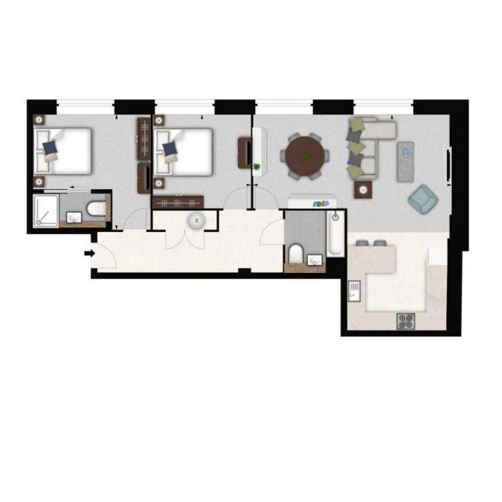 2 bedroom flat to rent - floorplan