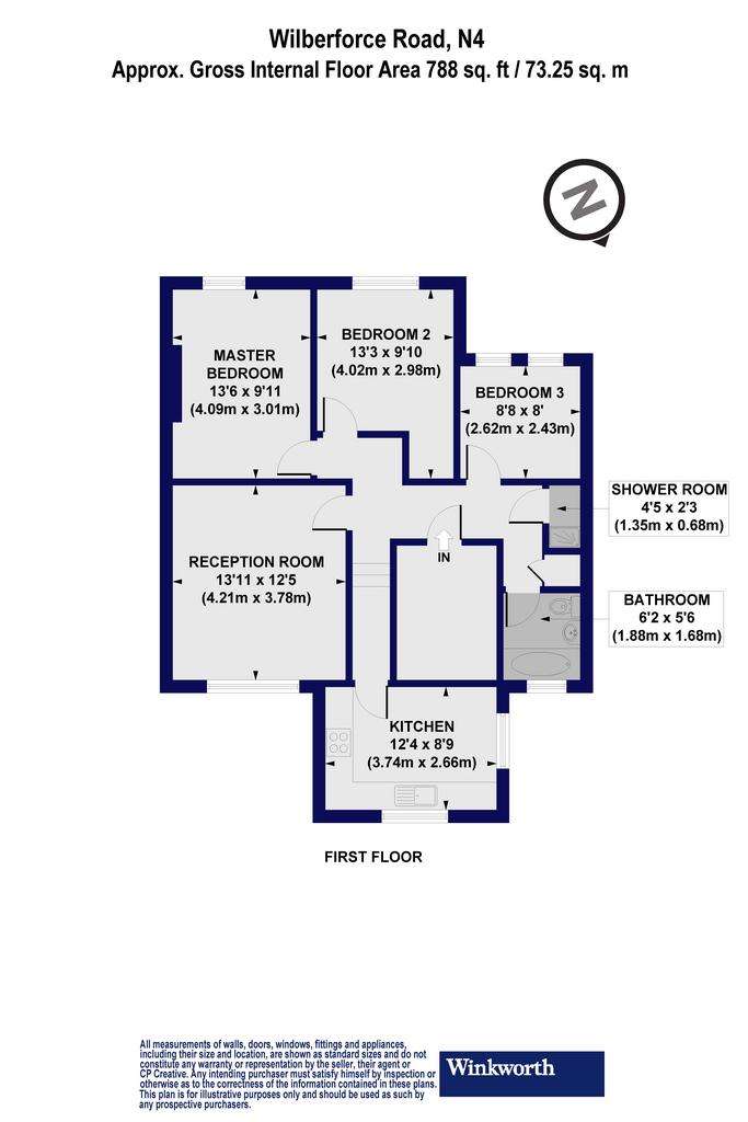 3 bedroom flat to rent - floorplan