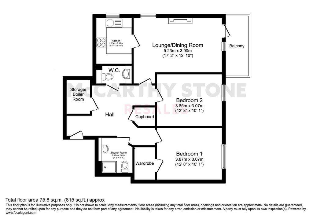 2 bedroom flat for sale - floorplan