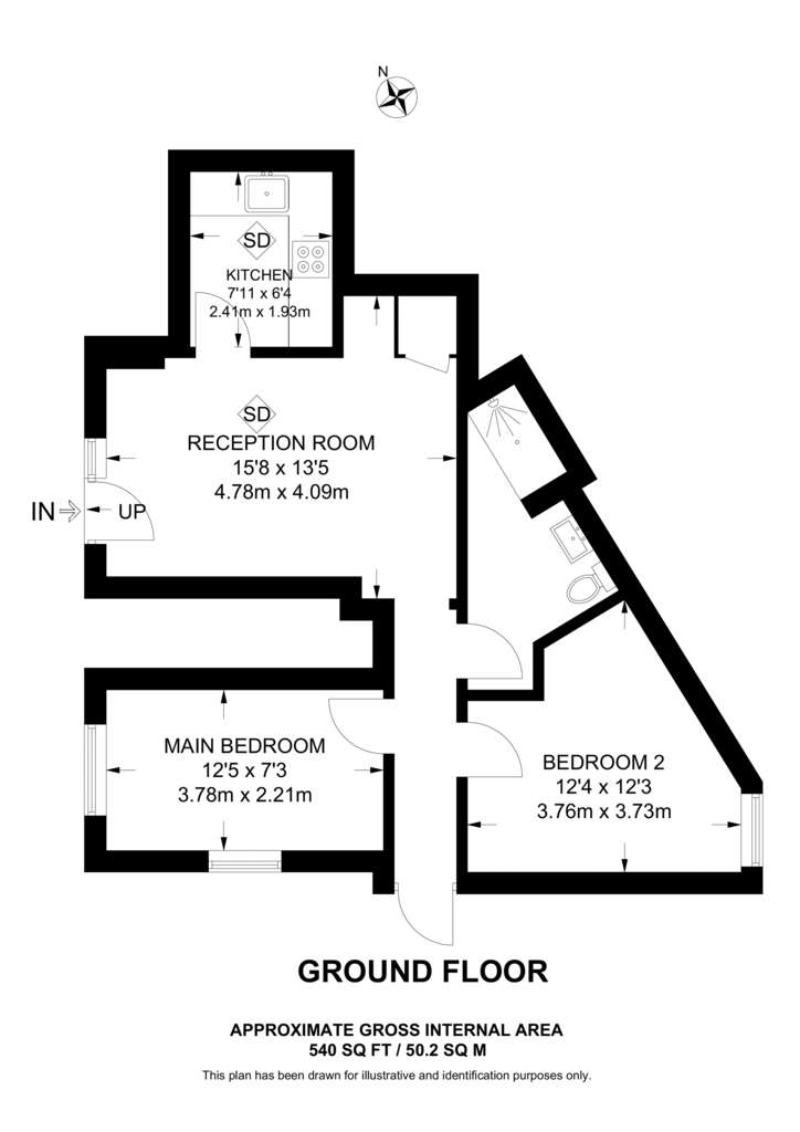 2 bedroom flat to rent - floorplan