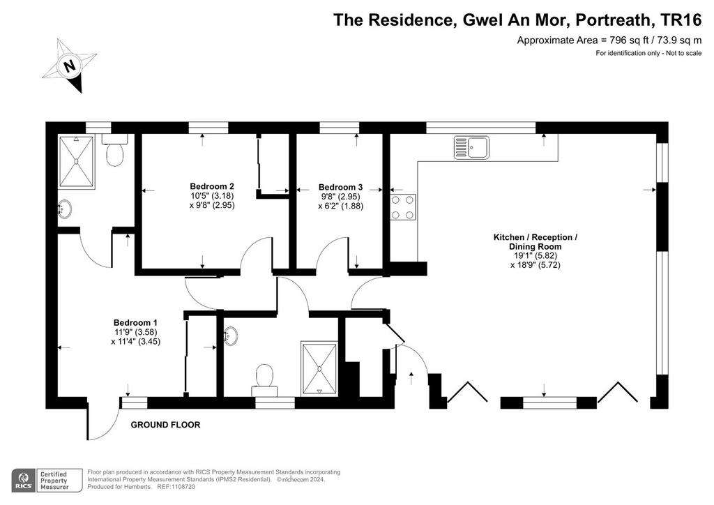 3 bedroom bungalow to rent - floorplan