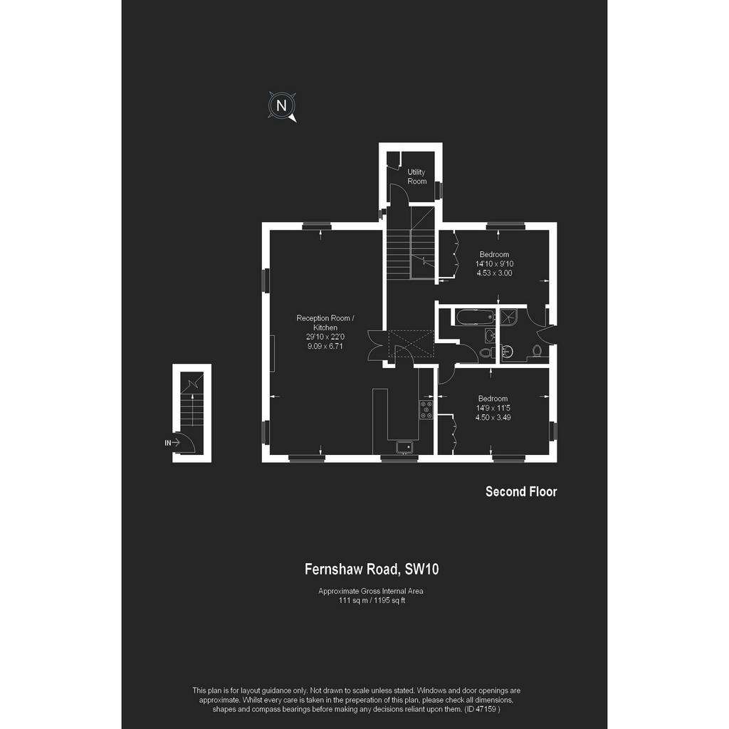 2 bedroom flat to rent - floorplan