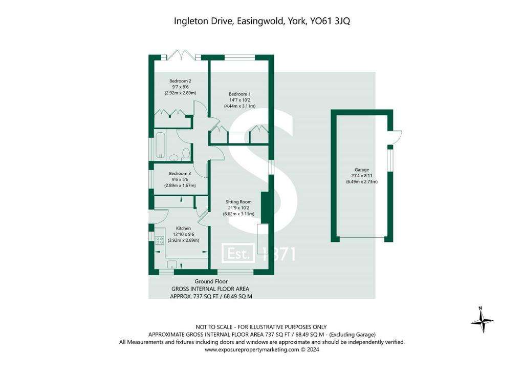 3 bedroom detached bungalow for sale - floorplan