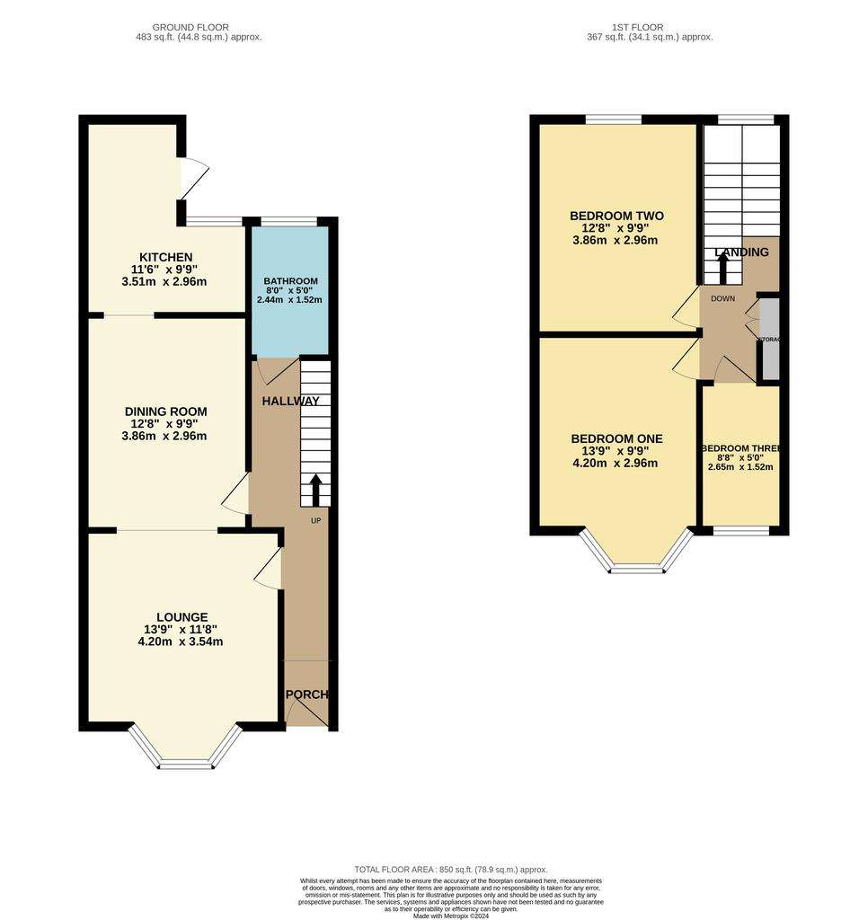 3 bedroom end of terrace house for sale - floorplan