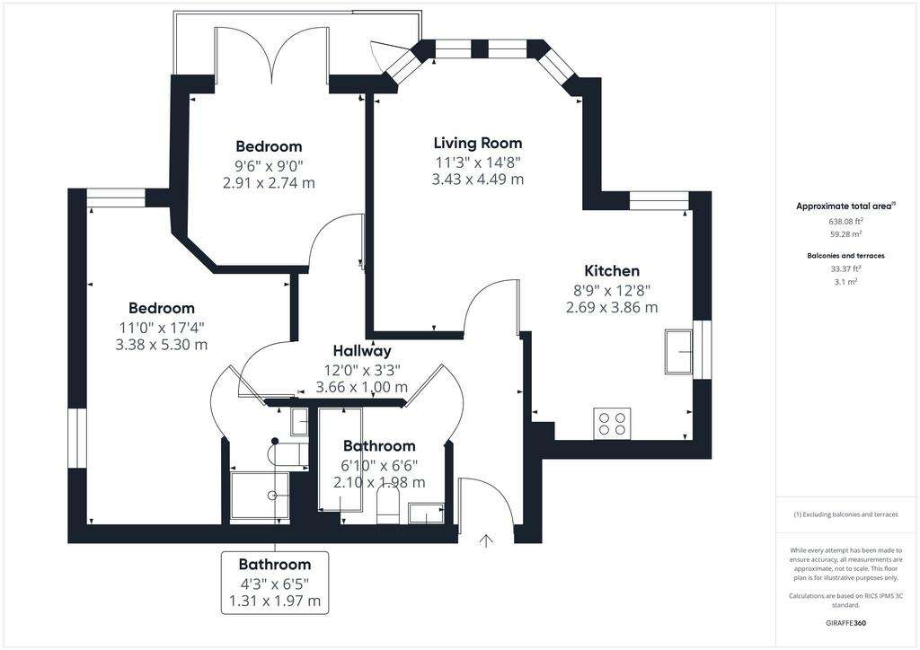 2 bedroom flat for sale - floorplan