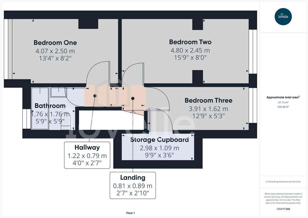 3 bedroom terraced house for sale - floorplan