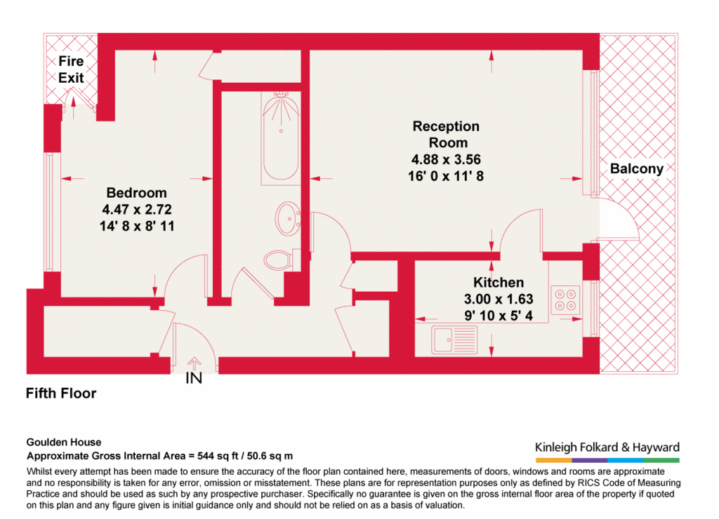 1 bedroom flat for sale - floorplan