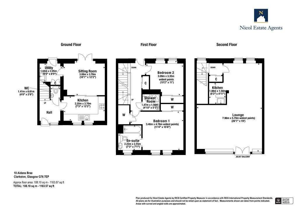 2 bedroom terraced house for sale - floorplan