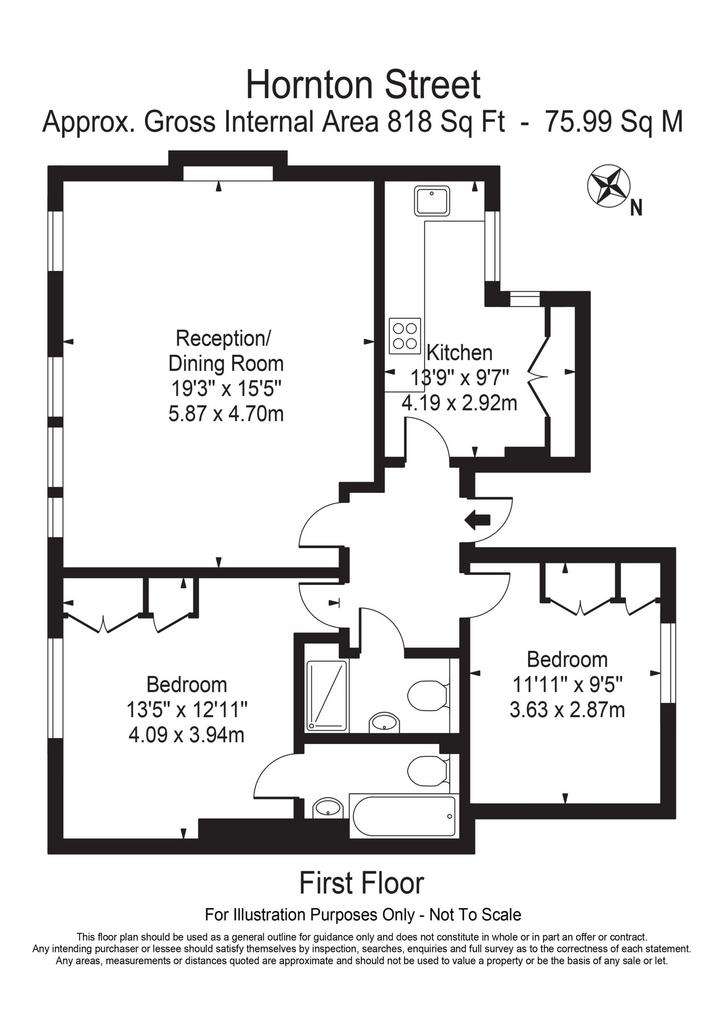 2 bedroom flat to rent - floorplan